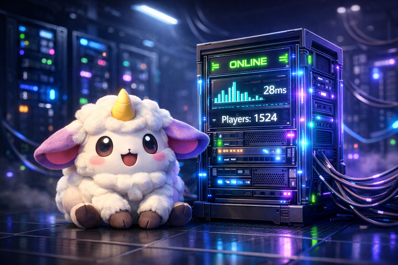 Palworld Pal next to dedicated game server